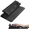 Ospelelf Keyboard Wrist Rest, Ergonomic Memory Foam Wrist Support for Typing & Gaming, Tilted Keyboard Pad, Aesthetic Desk Accessories for Office, Relief for Carpal Tunnel & Wrist Pain, Black Gray
