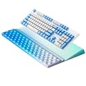 Ospelelf Keyboard Wrist Rest, Ergonomic Memory Foam Wrist Support for Typing & Gaming, Tilted Keyboard Pad, Aesthetic Desk Accessories for Office, Relief for Carpal Tunnel & Wrist Pain, Blue