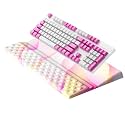 Ospelelf Keyboard Wrist Rest, Ergonomic Memory Foam Wrist Support for Typing & Gaming, Tilted Keyboard Pad, Aesthetic Desk Accessories for Office, Relief for Carpal Tunnel & Wrist Pain, Flowcolor
