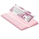 Ospelelf Keyboard Wrist Rest Pad, Comfy Ergonomic Keyboard Stand Riser Holder, Computer Wrist Support Cushion forTyping, Light Pink