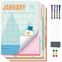 Ospelelf Undated Dry Erase Wall Calendar 12 Month, 12" x 17" Laminated Calendar Monthly Office Calendar 2026, 12 Sheets