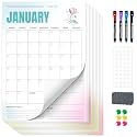 Ospelelf Undated Dry Erase Wall Calendar 12 Month, 12" x 17" Laminated Fridge Calendar 2026 Monthly Office Calendar, 12 Sheets