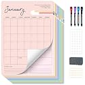 Ospelelf Undated Dry Erase Wall Calendar 12 Month, 12" x 17" Laminated Calendar Monthly Office Calendar 2026, 12 Sheets