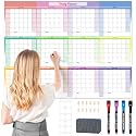 Ospelelf Undated Large Dry Erase Wall Calendar 12 Month Laminated 2026 Calendar 36.6'' x 48'' Yearly Monthly Family Calendar