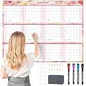 Ospelelf Undated Wall Calendar Dry Erase 12 Month, Large Laminated 2026 Calendar 36.6'' x 48'' Yearly Monthly Family Office Calendar