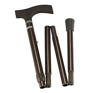 ossenberg carbon fibre folding adjustable fritz handle walking stick black black
