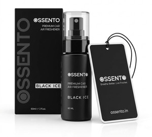 Ossento Black Ice Car Freshener Spray Black