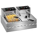OSTBA 20.7QT Commercial Electric Deep Fryer with Basket, Stainless Steel