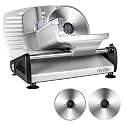 OSTBA Electric Meat Slicer, 2 Removable 7.5" Stainless Steel Blade, 200W