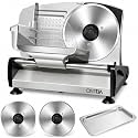OSTBA Meat Slicer, Two 7.5” Stainless Steel Blades, 200W DC Motor