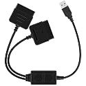 OSTENT Dual USB Adapter Converter Cable Cord for Sony PlayStation 1/2 PS One PSX Wired Controller Gamepad Joystick to PC Laptop