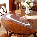 OstepDecor 30" Round Clear Table Protector, 2mm Thick Plastic Table Cover