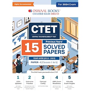 oswaal ctet central teachers eligibility test 15 previous years solved papers 2013 - 2023 paper - i classes 1 to 5 year-wise for 2024 exam