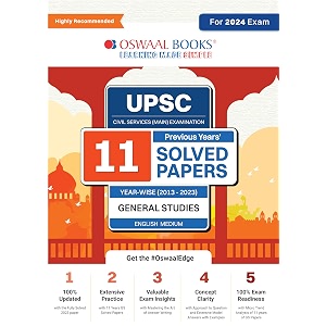 oswaal upsc cse mains 11 years solved papers 2013-2023 general studies for civil services exams 2024