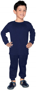 oswal jbi top - pyjama set thermal for boys blue pack of 1