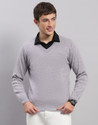 OSWAL Men Solid V Neck Multicolor Sweater