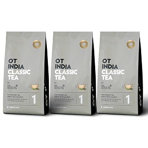 ot india gold tea  200 gram each pouch pack of 3 extra darjeeling amp assam long leaf tea - healthy digestive amp energising