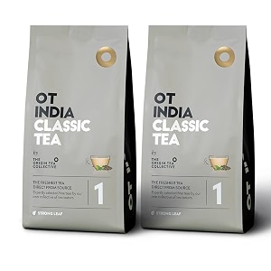 ot india gold tea amp kulhad ceramic cup  200 gram pouch pack of 1 extra darjeeling amp assam long leaf tea - healthy digestive amp energising
