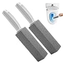 2 Pack Pumice Cleaning Stone with Handle, Toilet Bowl Ring Cleaner, Hard Water Ring Stains Remover, Pumice Stone Sticks, Grey