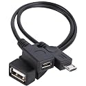 USB Port Adapter, Micro OTG Cable with Power - Compatible with Streaming Sticks, Media Devices, Rii and Logitech Keyboards, Nintendo Switch, SNES, NES Classic.