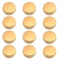 Othmro 12pcs 0.5oz Metal Round Tins Aluminum Tin Cans Containers with Screw Lid, 40 * 18mm(DxH) Gold tin cans for Salve, Spices, Lip Balm, Tea or Candies 15ml