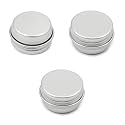 Othmro 3Pcs 0.2oz Round Metal Tins Aluminum Tin Cans Jar Refillable Containers 5ml Tin Cans Tin Bottles Containers with Screw Lid for Salve Spices Lip Balm Tea Candies Silver 27×14mm