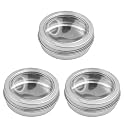 Othmro 3Pcs 2oz Metal Round Tins Aluminum Tin Cans Jar Refillable Containers 60ml Tin Cans Tin Bottles Containers with Screw Lid for Salve Spices Lip Balm Tea Candies Silver 68×25mm