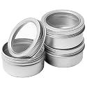 Othmro 3pcs 3.4oz Metal Round Tins Aluminum Tin Cans Containers with Screw Lid, 68 * 35mm(DxH) Silver tin cans for Salve, Spices, Lip Balm, Tea or Candies 100ml