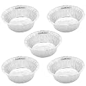 Othmro 4.7"x1.7"(DiaxH) Aluminum Foil Food ContainersDisposable Takeout Pans, 25pcs Round Pans 250ml Aluminum Foil Pans for Cooking, Baking, Heating, Storing, Food Prepping