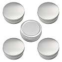 Othmro 5pcs 8.5oz Metal Round Tins Aluminum Tin Cans Jar Refillable Containers 250ml/250g Tin Cans Tin Container Bottle with Screw Lid for Salve Spices Lip Balm Tea Candies Silver 100x40mm
