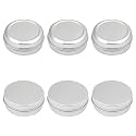 Othmro 6Pcs 1oz Metal Round Tins Aluminum Tin Cans Jar Refillable Containers 30ml Tin Cans Tin Bottles Containers with Screw Lid for Salve Spices Lip Balm Tea Candies White 50×20mm