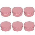 Othmro 6Pcs 2.7oz Metal Round Tins Aluminum Tin Cans Jar Refillable Containers 80ml Tin Cans Tin Bottles Containers with Screw Lid for Salve Spices Lip Balm Tea Candies Pink 68×35mm