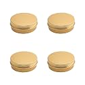Othmro 6pcs 2oz Metal Round Tins Aluminum Tin Cans Containers with Screw Lid, 68 * 25mm(DxH) Gold tin cans for Salve, Spices, Lip Balm, Tea or Candies 60ml