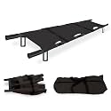 OTICA Foldable Stretcher for Patient Shifting, Portable Stretcher for Emergency Hospital Use, Stretcher for Patient with Safety Belt, Stretcher for Ambulance (Mild Steel, Four Fold, Black)