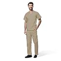 OTICA Premium Quality Men Scrub Suite For Doctors, Nurses, Dentists And Healthcare Professionals, 3 Pockets, Modern Fit, Cotton Feel, Uniform For Doctors, Color : Steel Grey, Size: L