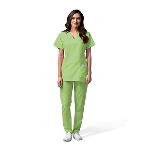 otica premium quality women scrub suite for doctors nurses dentists and healthcare professionals 3 pockets modern fit cotton feel uniform for doctors color  variyali size xxl