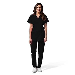 otica premium quality women scrub suite for doctors nurses dentists and healthcare professionals 3 pockets modern fit cotton feel uniform for doctors color  black size xl