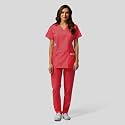 OTICA Premium Quality Women Scrub Suite For Doctors, Nurses, Dentists And Healthcare Professionals, 3 Pockets, Modern Fit, Cotton Feel, Uniform For Doctors, Color : Cherry, Size: XL