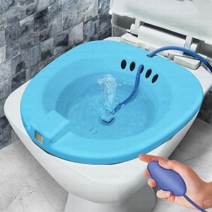 otica sitz bath for hemorrhoids sitz bath for toilet seat postpartum care perineum relief sits bath kit for women - wide seat deeper sitz tub bowl blue