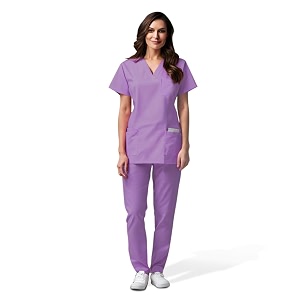 otica premium quality women scrub suite for doctors nurses dentists and healthcare professionals 3 pockets modern fit cotton feel uniform for doctors color  purple size xxl