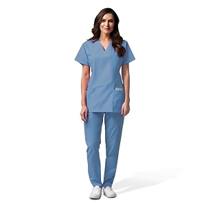 otica premium quality women scrub suite for doctors nurses dentists and healthcare professionals 3 pockets modern fit cotton feel uniform for doctors color  deep blue size s