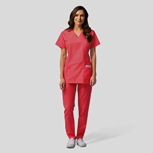 otica premium quality women scrub suite for doctors nurses dentists and healthcare professionals 3 pockets modern fit cotton feel uniform for doctors color  cherry size xs