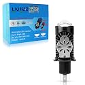 OTO2EYE 1 YEAR WARRANTY Ultra Bright White H4 Pin 50W Led Headlight Bulb & Purple Shade | High & Low Beam | Lens Projector Headlight Bulb With Cooling Fan with Red Devil Eye For Motorcycle Set of 1