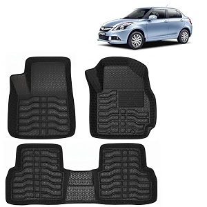 oto2eye car floor mat 45d compatible for maruti suzuki swift dzire 2012 to 2017 all model 100 waterproof tray shape set of 3 pieces top notch pvc 45d foot mats washable 1 year warranty