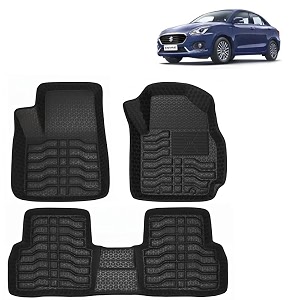 oto2eye car floor mat 45d compatible for maruti suzuki swift dzire 2017 to 2019 all model 100 waterproof tray shape set of 3 pieces top notch pvc 45d foot mats washable 1 year warranty