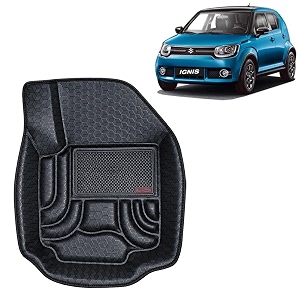 oto2eye car floor mat 45d compatible for maruti suzuki ignis 2016 onwards all model 100 waterproof tray shape set of 3 pieces top notch pvc 45d foot mats washable 1 year warranty