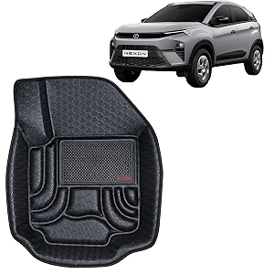oto2eye car floor mat 45d compatible for tata nexon manual transmission 2020 to 2023 100 waterproof tray shape set of 3 pieces top notch pvc 45d foot mats washable 1 year warranty