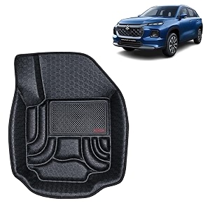 oto2eye car floor mat 45d compatible for maruti suzuki grand vitara 2022 to 2026 all model 100 waterproof tray shape set of 3 pieces top notch pvc 45d foot mats washable 1 year warranty