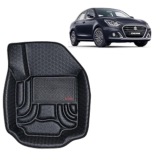 oto2eye car floor mat 45d compatible for maruti suzuki swift dzire 2024 onwards all model 100 waterproof tray shape set of 3 pieces top notch pvc 45d foot mats washable 1 year warranty