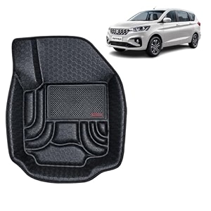 oto2eye car floor mat 45d compatible for maruti suzuki ertiga 2018 to 2021 all model 100 waterproof tray shape set of 4 pieces top notch pvc 45d foot mats washable 1 year warranty